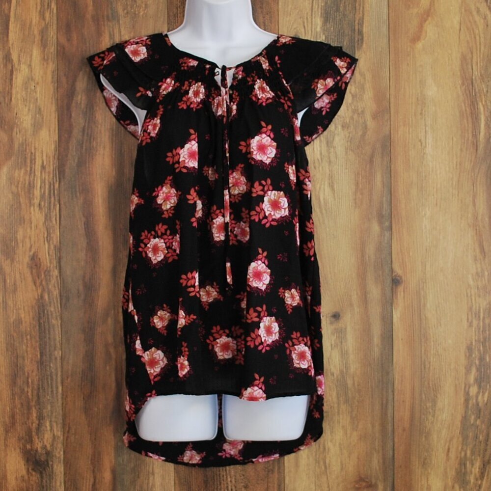 No Boundaries Women's XL Sleeveless Tank Blouse Flowers